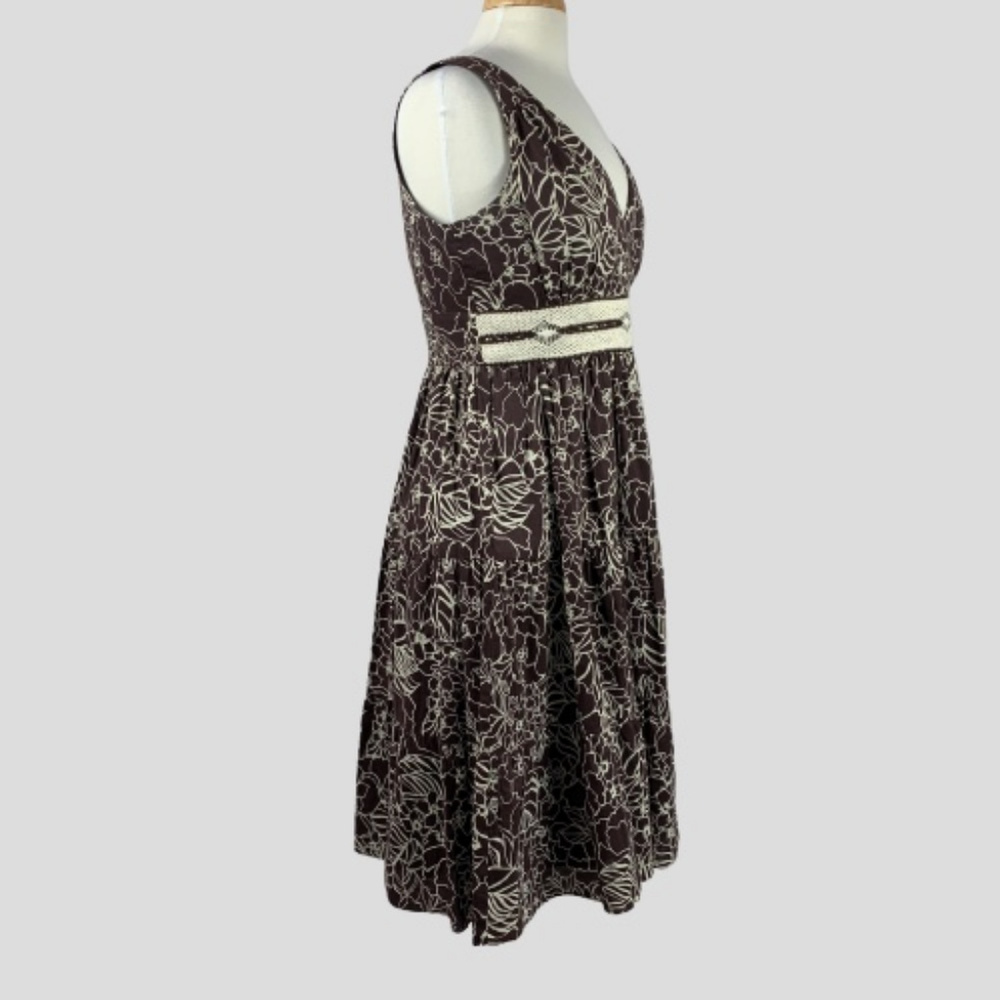 Liz Claiborne Brown & Cream Fit & Flare Dress - Picture 3 of 8